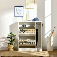 Shoe Storage Cabinet W/ Shelf Drawers For Entryway Hallway