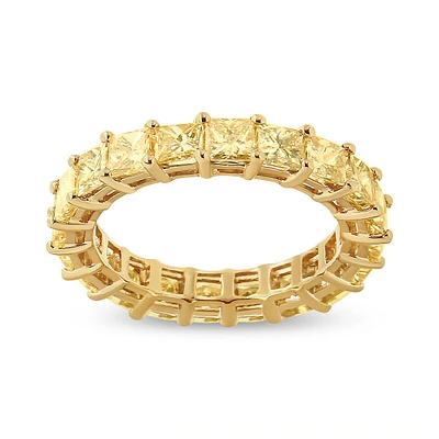 14k Yellow Gold 4.00 Cttw Shared Prong Set Princess Cut Diamond Eternity Band Ring (j-k Color, Vs1-vs2 Clarity)