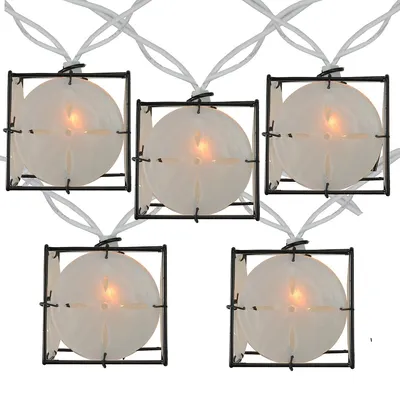 10 Pearlized White And Black Lantern Party Patio Christmas Lights - 7.5 Ft White Wire
