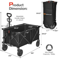 Costway Collapsible Folding Wagon Cart Outdoor Utility Garden Trolley Buggy Shopping Toy