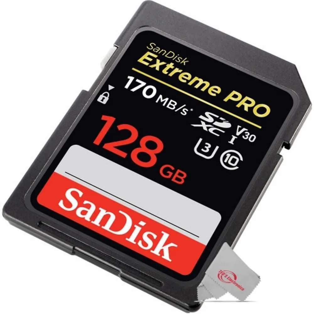 3x Extreme Pro 128gb Sdxc Uhs-i/u3 V30 Class 10 Memory Card, Speed Up To 170mb/s (sdsdxxy-128g-gn4in)