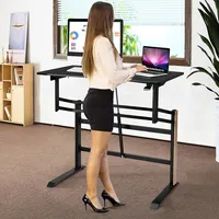 Pneumatic Height Adjustable Standing Desk Sit To Stand Computer Desk Workstaion