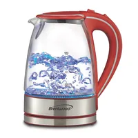 Brentwood 1.7l Cordless Glass Electric Kettle - Red