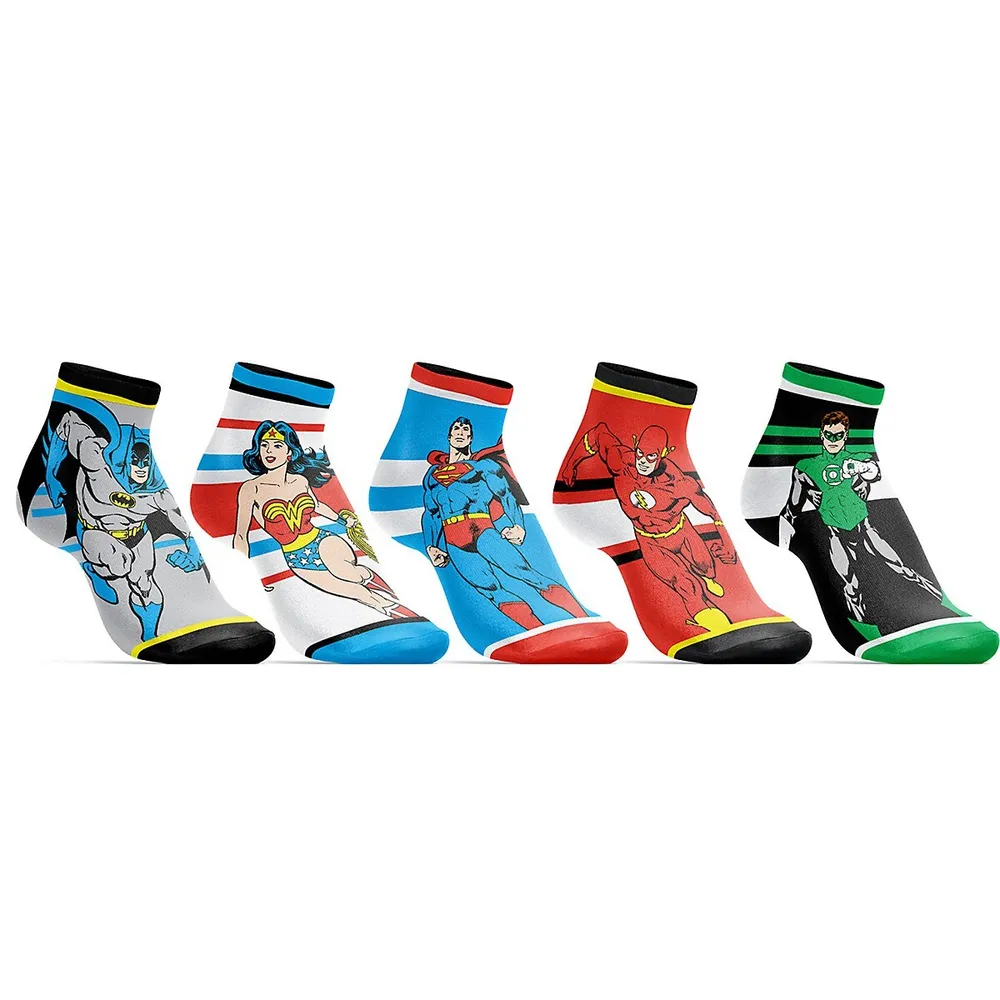 Bioworld Justice League Character Juniors Ankle Socks 5 Pack