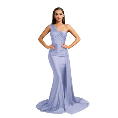 Ps6321 One Shoulder Gown With Side Piece