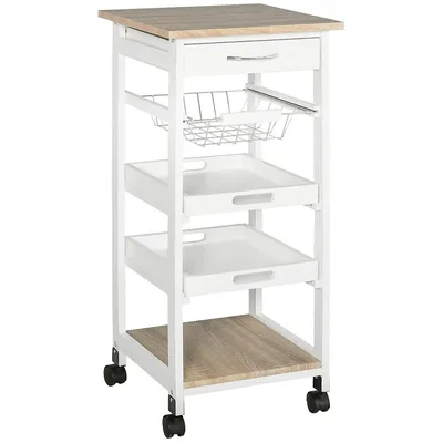 Mobile Rolling Kitchen Island Trolley Serving Cart