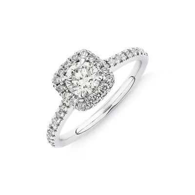 Engagement Ring With 0.95 Carat Tw Of Diamonds In 14kt White Gold
