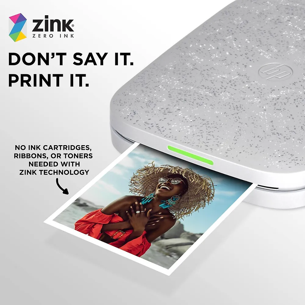 HP Sprocket Portable 2x3 Instant Photo Printer (Luna Pearl) Zink Paper  Bundle