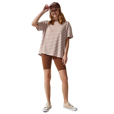 Basic Woven Striped T-shirt