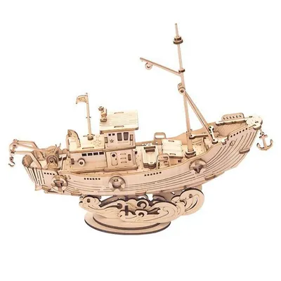 Rolife Fishing Ship Model 3D Wooden Puzzle TG308