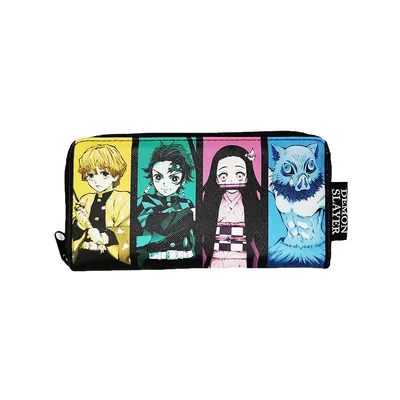 Demon Slayer Characters Faux Leather Womens Zip Wallet
