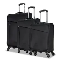 3 Piece Set Soft Side Luggage With Contrast Handles