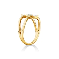 0.36 Carat Tw Fancy Cut 3 Stone Stacked Ring In 10kt Yellow Gold