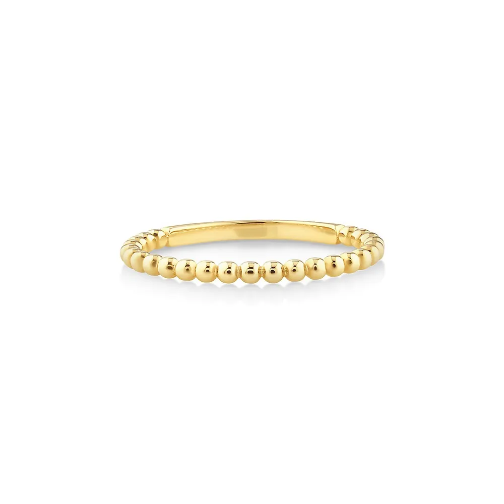 Bead Stacker Ring 10kt Yellow Gold