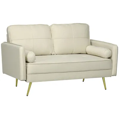 56" Loveseat Sofa For Bedroom With Wood Frame