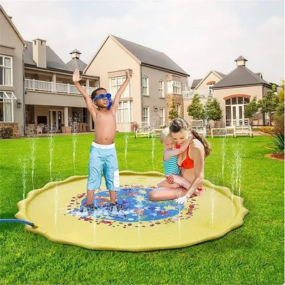 68" Inflatable Splash Sprinkler Mat For Indoors & Outdoors And Children - Pool Party