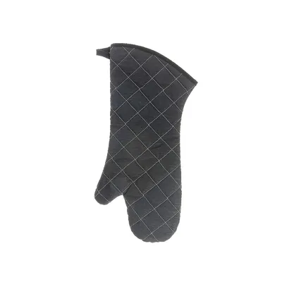 Protective Cotton Black Quilted Oven Mitt (17") - Set Of 4