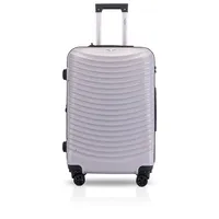 TUCCI Italy Flettere 3 Piece Hard Side Travel Suitcase 20', 24', 28' Luggage Set, Silver