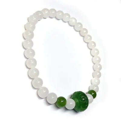 Natural Jade Lantern Charm Bracelet