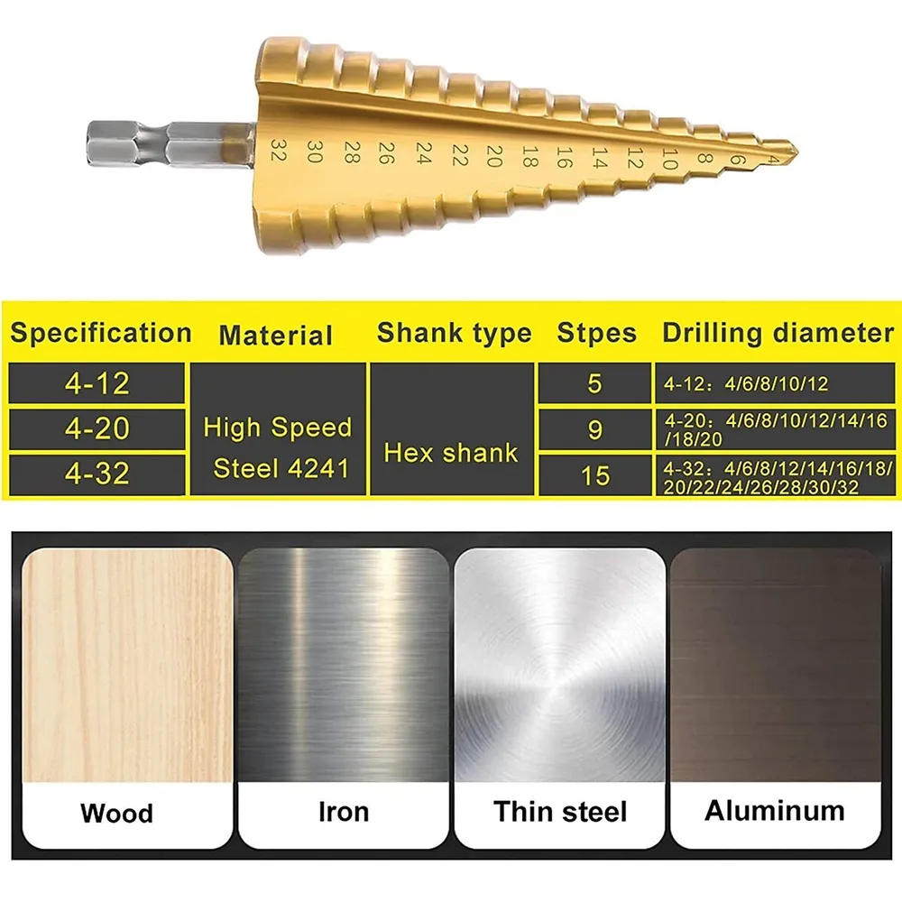EZONEDEAL 6pcs Carbon Steel Hex Shank Flat Drill Bit Set For
