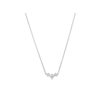 Necklace With 0.25 Carat Tw Diamonds In 18kt White Gold