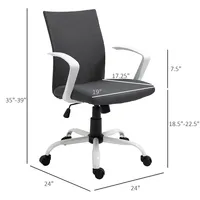 Mid Back Linen Office Chair With Tilt Function