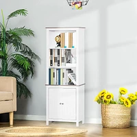 69" Bookcase With 3-tier Shelf And Double Door