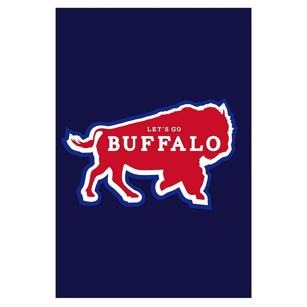 Red And White Let's Go Buffalo Outdoor House Flag 40" X 28"