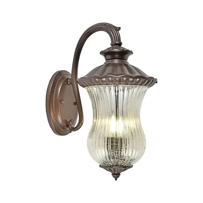 Outdoor Wall Light, 17.7'' Height, From The Aubrey Collection, Brown