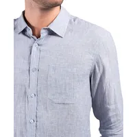 Long Sleeve Sky Blue Linen Shirt