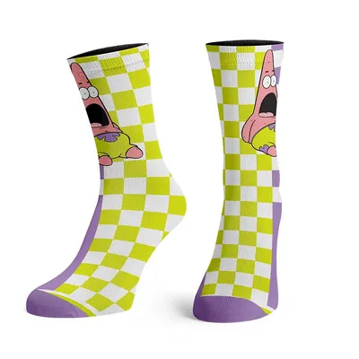 Spongebob Squarepants Patrick Checkered Crew Socks