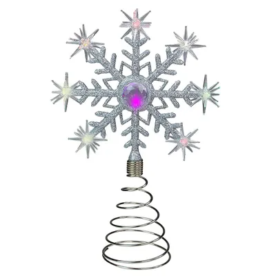 Northlight 14.75 LED Lighted Clip-On Snowflake Christmas Tree Topper,  White Lights