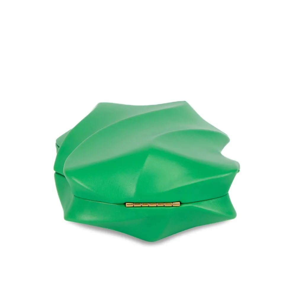 Bottega Veneta The Whirl Clutch Leather Green