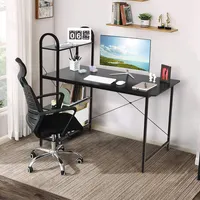 48" Reversible Computer Desk Writing Table Workstation W/ Storage Shelf Blackbrown