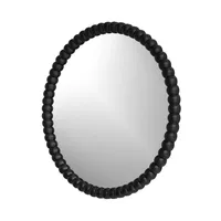 Denise Round Black Wood Mirror