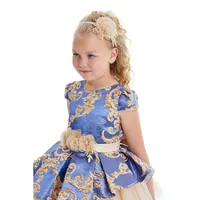 Classic Above-the-knee Party Dress With A Bow For Girls 6-10