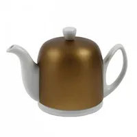 Salam White Teapot With Bronze Aluminum Lid Cup