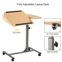 Costway Adjustable Wheeled Laptop Stand Notebook Table Desk Holder Swivel Home Office