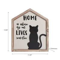 Framed House Shape Cat Sign