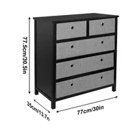 Fabric Drawer Dresser, Entryway Storage Organizer Chest Shelf Sofa Side Table Nightstand End Table , Gray