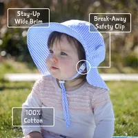 Baby Animal Cotton Sun Hat With Break-away Safety Chinstrap For Kids (0-12 Years)