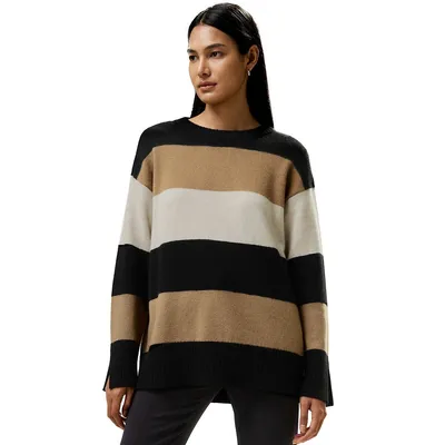 Tri-colored Stripe Cashmere Sweater For Women