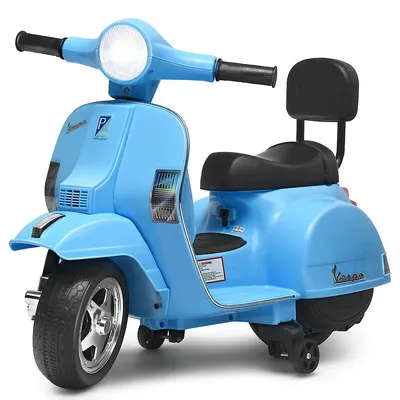 Kids Ride On Vespa Scooter Motorcycle For Toddler W/ Training Wheels