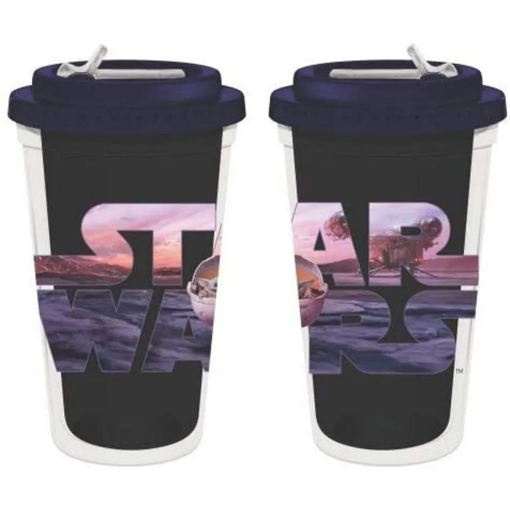 Star Wars Yoda 16 oz. Flip Straw Acrylic Cup