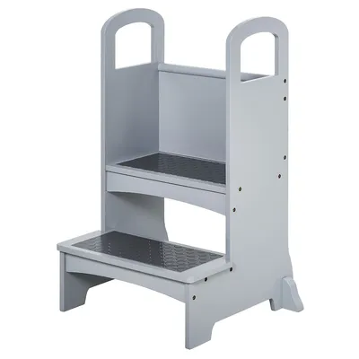 Step Stool With Support Handles, Safety Rail And Non-slip
