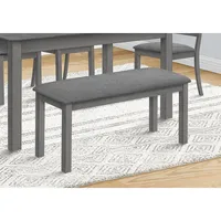 Bench, 42" Rectangular, Wood, Upholstered, Dining Room, Kitchen, Entryway, Grey, Transitional