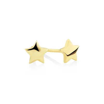 Star Stud Earrings In 10kt Yellow Gold