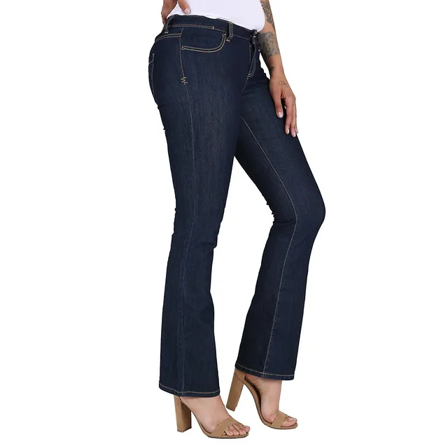 Poetic Justice Plus Size Womens Curvy Fit Stretch Denim Basic Slim Bootcut  Jeans Size 16 x 33Length at  Women's Jeans store