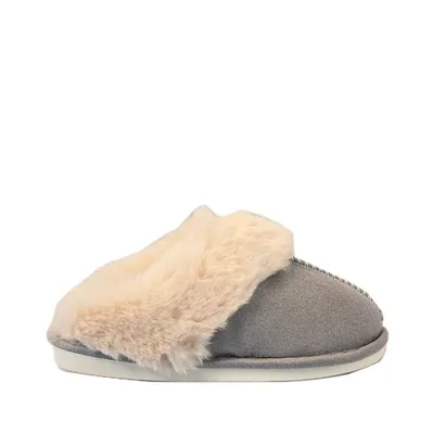 Warm Plush Furry Slippers In Light Grey