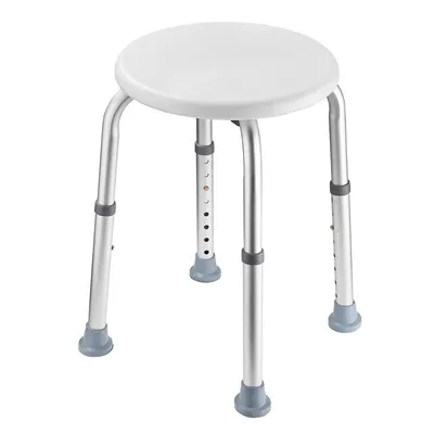 8-Level Height Setting Shower Stool for Inside Shower, Adjustable Bath Chair with Stable Rubber Feet and Non-Slip and Aluminum Legs Supports up to 300 lbs